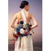 imageLings Moment Purple Bridal Bouquet Cascading Plum Wedding Bouquets for Bride 13 Inch Bride Bouquets for Wedding Artificial Flowers BouquetsBluburgundy  Navy Blue