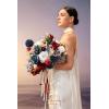imageLings Moment Purple Bridal Bouquet Cascading Plum Wedding Bouquets for Bride 13 Inch Bride Bouquets for Wedding Artificial Flowers BouquetsBluburgundy  Navy Blue