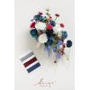 imageLings Moment Purple Bridal Bouquet Cascading Plum Wedding Bouquets for Bride 13 Inch Bride Bouquets for Wedding Artificial Flowers BouquetsBluburgundy  Navy Blue