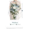 imageLings Moment Purple Bridal Bouquet Cascading Plum Wedding Bouquets for Bride 13 Inch Bride Bouquets for Wedding Artificial Flowers BouquetsBludusty Blue
