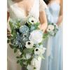 imageLings Moment Purple Bridal Bouquet Cascading Plum Wedding Bouquets for Bride 13 Inch Bride Bouquets for Wedding Artificial Flowers BouquetsBludusty Blue