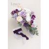 imageLings Moment Purple Bridal Bouquet Cascading Plum Wedding Bouquets for Bride 13 Inch Bride Bouquets for Wedding Artificial Flowers BouquetsLilac  Cream