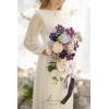 imageLings Moment Purple Bridal Bouquet Cascading Plum Wedding Bouquets for Bride 13 Inch Bride Bouquets for Wedding Artificial Flowers BouquetsLilac  Cream