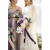 imageLings Moment Purple Bridal Bouquet Cascading Plum Wedding Bouquets for Bride 13 Inch Bride Bouquets for Wedding Artificial Flowers BouquetsLilac  Cream