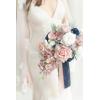 imageLings Moment Purple Bridal Bouquet Cascading Plum Wedding Bouquets for Bride 13 Inch Bride Bouquets for Wedding Artificial Flowers BouquetsPkdusty Rose  Navy