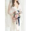 imageLings Moment Purple Bridal Bouquet Cascading Plum Wedding Bouquets for Bride 13 Inch Bride Bouquets for Wedding Artificial Flowers BouquetsPkdusty Rose  Navy
