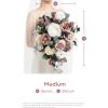 imageLings Moment Purple Bridal Bouquet Cascading Plum Wedding Bouquets for Bride 13 Inch Bride Bouquets for Wedding Artificial Flowers BouquetsPkdusty Rose and Mauve 02