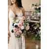 imageLings Moment Purple Bridal Bouquet Cascading Plum Wedding Bouquets for Bride 13 Inch Bride Bouquets for Wedding Artificial Flowers BouquetsPkexquisite Dusty Rose  Navy