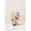 imageLings Moment Purple Bridal Bouquet Cascading Plum Wedding Bouquets for Bride 13 Inch Bride Bouquets for Wedding Artificial Flowers BouquetsPktender Blush