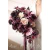 imageLings Moment Purple Bridal Bouquet Cascading Plum Wedding Bouquets for Bride 13 Inch Bride Bouquets for Wedding Artificial Flowers BouquetsPrpldeep Plum