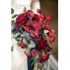 imageLings Moment Purple Bridal Bouquet Cascading Plum Wedding Bouquets for Bride 13 Inch Bride Bouquets for Wedding Artificial Flowers BouquetsRedburgundy  Navy Blue