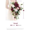 imageLings Moment Purple Bridal Bouquet Cascading Plum Wedding Bouquets for Bride 13 Inch Bride Bouquets for Wedding Artificial Flowers BouquetsRedfascinating Marsala  Blush