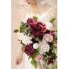 imageLings Moment Purple Bridal Bouquet Cascading Plum Wedding Bouquets for Bride 13 Inch Bride Bouquets for Wedding Artificial Flowers BouquetsRedfascinating Marsala  Blush