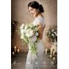 imageLings Moment Purple Bridal Bouquet Cascading Plum Wedding Bouquets for Bride 13 Inch Bride Bouquets for Wedding Artificial Flowers BouquetsWhtlily of the Valley White