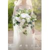 imageLings Moment Purple Bridal Bouquet Cascading Plum Wedding Bouquets for Bride 13 Inch Bride Bouquets for Wedding Artificial Flowers BouquetsWhtnatural Whites