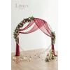 imageLings Moment Wedding Arch Artificial Flowers Ceremony Backdrop 4 Swags of Rose Arbor Centerpieces Decorations Marsala Blush Red White Outdoor Hanging Party Reception Floral Garland Arrangement DecorMarsala  Blush