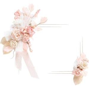 imageLings Moment 2pcs Artificial Welcome Sign Swag Wedding Arch Flowers Decorations Floral Eucalyptus Willow Garland Dusty Blue ampamp Navy Rose Ceremony Party Reception Easel Door Wall Home Entryway OutdoorPkglowing Blush