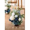 imageLings Moment 175quot Tall Standing Artificial Flowers Arrangements 4pcs Fall Wedding Aisle Runner Chair Decorations Blush ampamp Pink Centerpieces for Ceremony Reception Rose Floral Party OutdoorBludusty Blue  Navy Blue  White2024