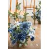 imageLings Moment 175quot Tall Standing Artificial Flowers Arrangements 4pcs Fall Wedding Aisle Runner Chair Decorations Blush ampamp Pink Centerpieces for Ceremony Reception Rose Floral Party OutdoorBludusty Blue  Navy Blue