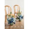 imageLings Moment 175quot Tall Standing Artificial Flowers Arrangements 4pcs Fall Wedding Aisle Runner Chair Decorations Blush ampamp Pink Centerpieces for Ceremony Reception Rose Floral Party OutdoorBludusty Blue  Navy Blue