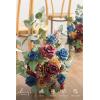 imageLings Moment 175quot Tall Standing Artificial Flowers Arrangements 4pcs Fall Wedding Aisle Runner Chair Decorations Blush ampamp Pink Centerpieces for Ceremony Reception Rose Floral Party OutdoorBluburgundy and Navy Blue
