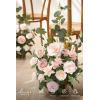 imageLings Moment 175quot Tall Standing Artificial Flowers Arrangements 4pcs Fall Wedding Aisle Runner Chair Decorations Blush ampamp Pink Centerpieces for Ceremony Reception Rose Floral Party OutdoorPkgrowing Blush