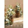 imageLings Moment 175quot Tall Standing Artificial Flowers Arrangements 4pcs Fall Wedding Aisle Runner Chair Decorations Blush ampamp Pink Centerpieces for Ceremony Reception Rose Floral Party OutdoorGrnemerald  Tawny Beige