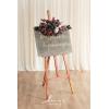imageLings Moment 2pcs Fall Wedding Floral Swag Welcome Sign Artificial Flowers Backdrop Garland Black Burgundy for Ceremony Reception Door Wall Easel Home Decoration Entryway Outdoor Head Table Decor
