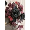 imageLings Moment 2pcs Fall Wedding Floral Swag Welcome Sign Artificial Flowers Backdrop Garland Black Burgundy for Ceremony Reception Door Wall Easel Home Decoration Entryway Outdoor Head Table Decor