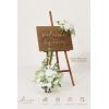 imageLings Moment Wedding Welcome Sign Floral Swag 175quot Tall Standing Artificial Flowers Backdrop Garland White Green Ceremony Reception Wall Easel Home Entryway Board Table Decorations NOT Include SignLily White  Olive