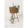 imageLings Moment Wedding Welcome Sign Floral Swag 175quot Tall Standing Artificial Flowers Backdrop Garland White Green Ceremony Reception Wall Easel Home Entryway Board Table Decorations NOT Include SignWhite  Sage