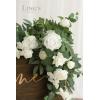 imageLings Moment Wedding Welcome Sign Floral Swag 175quot Tall Standing Artificial Flowers Backdrop Garland White Green Ceremony Reception Wall Easel Home Entryway Board Table Decorations NOT Include SignWhite  Sage