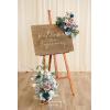 imageLings Moment Wedding Welcome Sign Floral Swag 175quot Tall Standing Artificial Flowers Backdrop Garland White Green Ceremony Reception Wall Easel Home Entryway Board Table Decorations NOT Include SignDusty Rose  Navy