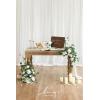 imageLings Moment Wedding Welcome Sign Floral Swag 175quot Tall Standing Artificial Flowers Backdrop Garland White Green Ceremony Reception Wall Easel Home Entryway Board Table Decorations NOT Include SignWhite  Sage