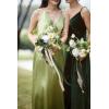 imageLings moment Bridesmaid Bouquet Set of 4 Brown ampamp Beige Wedding Bouquets for Bridesmaids 7 Inch Nut Brown Bridal Bouquets for Bridesmaids Wedding Ceremony Anniversary etcWhtemerald Green Beige