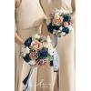 imageLings moment Bridesmaid Bouquet Set of 4 Brown ampamp Beige Wedding Bouquets for Bridesmaids 7 Inch Nut Brown Bridal Bouquets for Bridesmaids Wedding Ceremony Anniversary etcPkdusty Rose  Navy