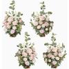 imageLings Moment 175quot Tall Standing Artificial Flowers Arrangements 4pcs Fall Wedding Aisle Runner Chair Decorations Blush ampamp Pink Centerpieces for Ceremony Reception Rose Floral Party OutdoorPkgrowing Blush
