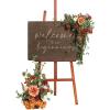 imageLings Moment Wedding Welcome Sign Floral Swag 175quot Tall Standing Artificial Flowers Backdrop Garland White Green Ceremony Reception Wall Easel Home Entryway Board Table Decorations NOT Include SignSunset Terracotta