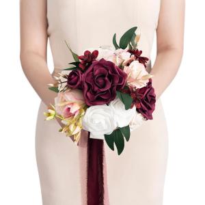 imageLings Moment Bridesmaid Bouquet Plum ampamp Plum Lily Wedding Bouquets for Bridesmaids Purple 7 Inch Bridal Bouquets for Bridesmaids Wedding Ceremony Anniversary etcRedmarsala  Blush