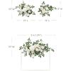 imageLings Moment 2pcs Fall Wedding Artificial Floral Swags Welcome Sign Flowers Backdrop Garlands Brown for Ceremony Reception Door Wall Home Decorations Entryway Outdoor Board Table DecorWhtwhite  Sage