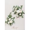 imageLings Moment 2pcs Fall Wedding Artificial Floral Swags Welcome Sign Flowers Backdrop Garlands Brown for Ceremony Reception Door Wall Home Decorations Entryway Outdoor Board Table DecorWhtwhite  Sage