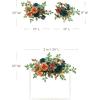 imageLings Moment 2pcs Fall Wedding Artificial Floral Swags Welcome Sign Flowers Backdrop Garlands Brown for Ceremony Reception Door Wall Home Decorations Entryway Outdoor Board Table DecorOrdark Teal  Burnt Orange