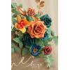 imageLings Moment 2pcs Fall Wedding Artificial Floral Swags Welcome Sign Flowers Backdrop Garlands Brown for Ceremony Reception Door Wall Home Decorations Entryway Outdoor Board Table DecorOrdark Teal  Burnt Orange