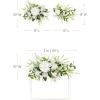 imageLings Moment 2pcs Fall Wedding Artificial Floral Swags Welcome Sign Flowers Backdrop Garlands Brown for Ceremony Reception Door Wall Home Decorations Entryway Outdoor Board Table DecorWhtlily White  Olive
