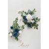 imageLings Moment 2pcs Fall Wedding Artificial Floral Swags Welcome Sign Flowers Backdrop Garlands Brown for Ceremony Reception Door Wall Home Decorations Entryway Outdoor Board Table DecorBludusty Blue  Navy Blue