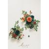 imageLings Moment 2pcs Fall Wedding Artificial Floral Swags Welcome Sign Flowers Backdrop Garlands Brown for Ceremony Reception Door Wall Home Decorations Entryway Outdoor Board Table DecorOrdark Teal  Burnt Orange
