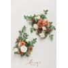 imageLings Moment 2pcs Fall Wedding Artificial Floral Swags Welcome Sign Flowers Backdrop Garlands Brown for Ceremony Reception Door Wall Home Decorations Entryway Outdoor Board Table DecorOrsunset Terracotta
