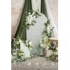 imageLings Moment 2pcs Fall Wedding Artificial Floral Swags Welcome Sign Flowers Backdrop Garlands Brown for Ceremony Reception Door Wall Home Decorations Entryway Outdoor Board Table DecorWhtlily White  Olive