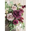 imageLings Moment 2pcs Fall Wedding Floral Swags Welcome Sign Artificial Flowers Backdrop Garlands Marsala Blush for Ceremony Reception Door Wall Easel Home Decoration Entryway Outdoor Head Table Decor