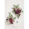 imageLings Moment 2pcs Fall Wedding Floral Swags Welcome Sign Artificial Flowers Backdrop Garlands Marsala Blush for Ceremony Reception Door Wall Easel Home Decoration Entryway Outdoor Head Table Decor